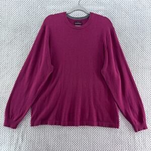 Tommy Bahama Sweater Mens L Burgundy Cotton Cashmere Rib Crew Neck Long Sleeve